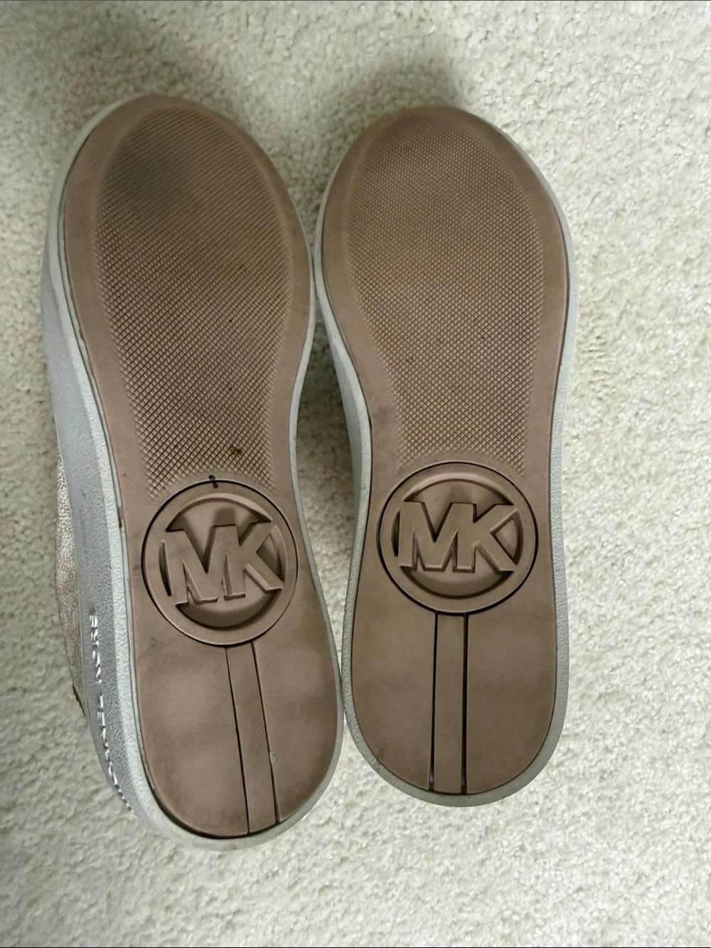 Michael Kors Blush Pink Logo Lace-Up Sneakers with Rose Gold Accents